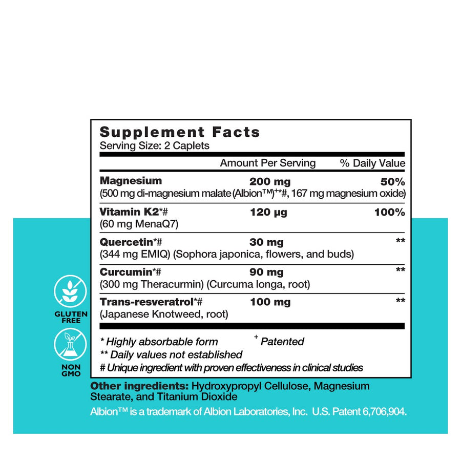 Supplement Facts label for OptiCel Heart Health